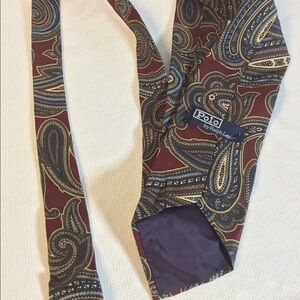 Vintage Polo Ralph Laurent Big Paisley Silk Tie Hand Made USA Classic Ralph